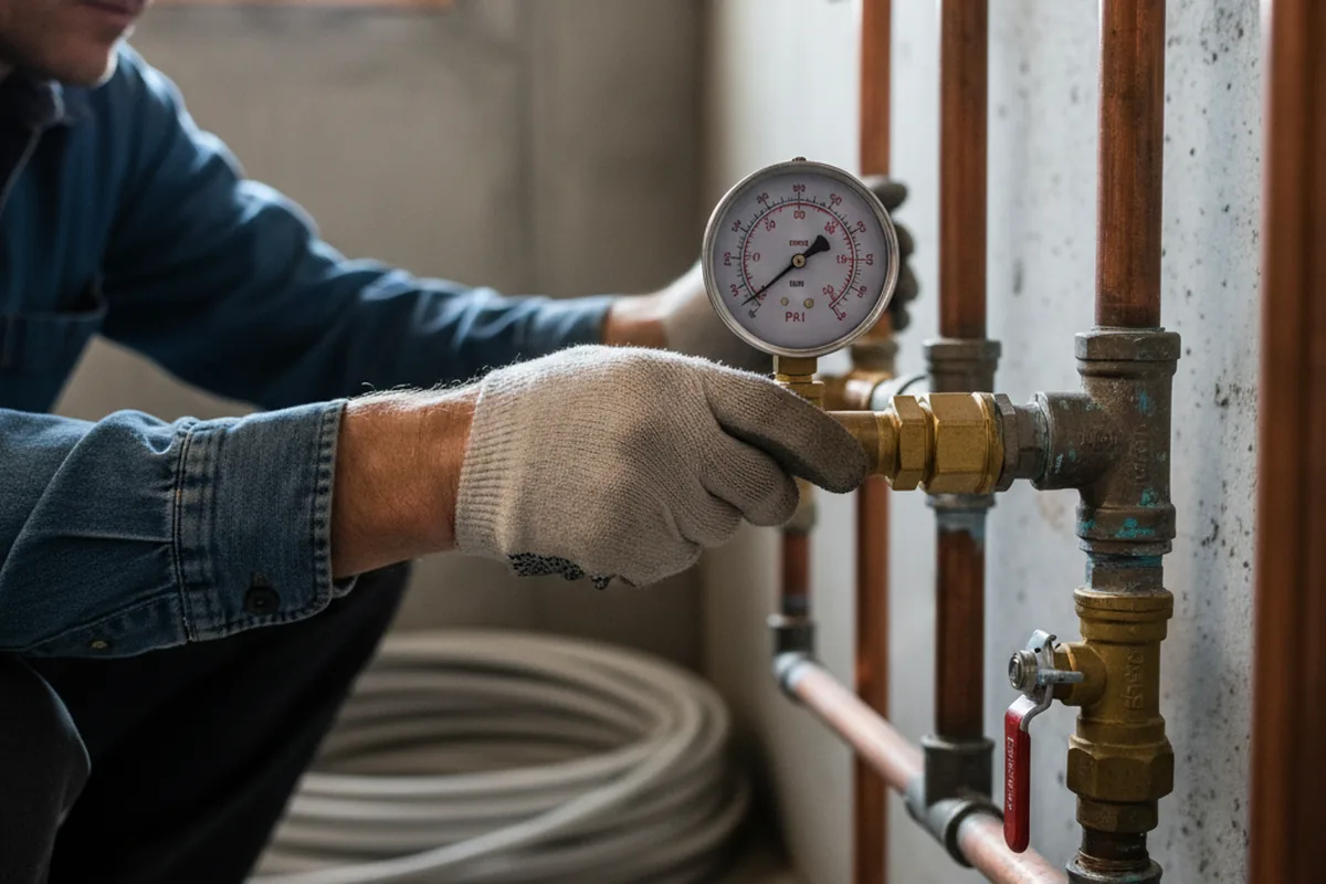 Pressure testing a repaired line during Water Line Repair in Palmer Lake