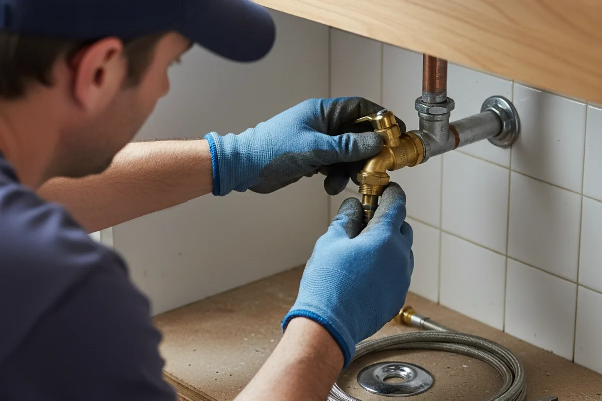 Shutoff valve and fitting work during Burst Pipe Repair in Palmer Lake